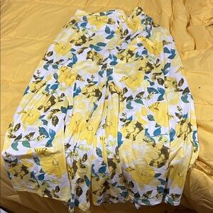 Reborn Yellow and White Floral Wide Leg Pants